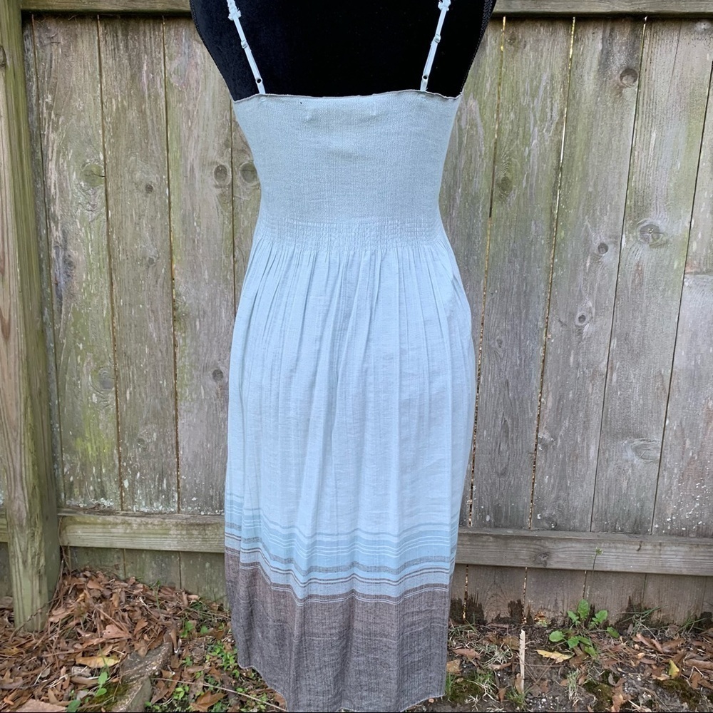 MAX STUDIO boho spaghetti strap ombré stripe crinkle skirt dress spring summer - Picture 2 of 16